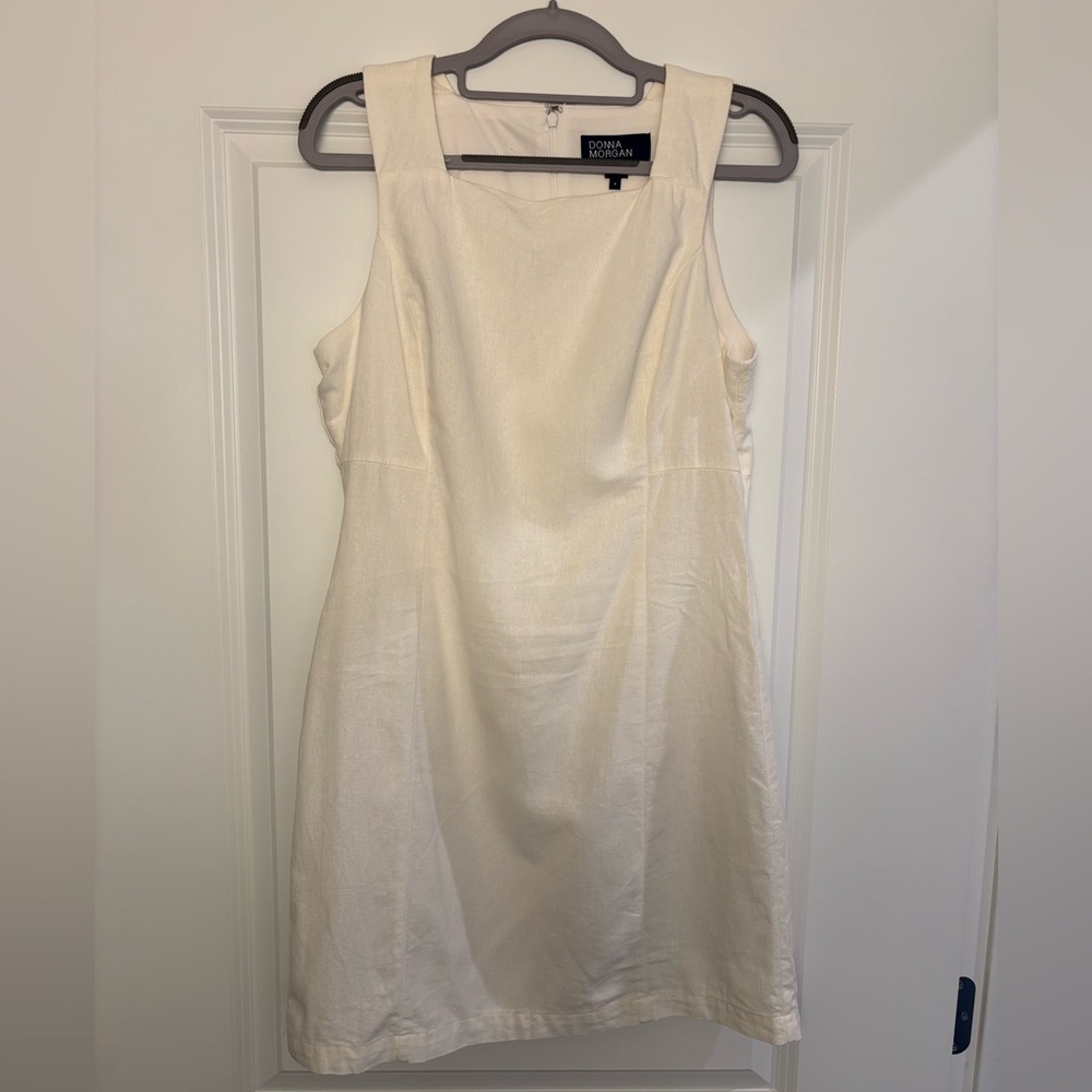 Mini Ivory Linen Dress - size 8/M